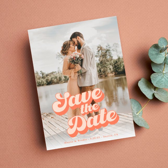 Reserve A Data Salve o Dia do Casamento Just Peachy (Criador carregado)