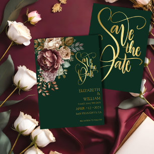Reserve A Data Salve o dia do casamento moderno em verde esmerald