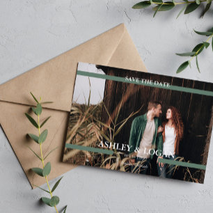 Reserve A Data Salve o Dia do Casamento Simples Moderno Verde