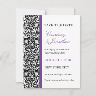 Reserve A Data Salve o Dia em Damask com Acento Violeta