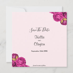 Reserve A Data Salve o Dia Floral Rosa e Dourado