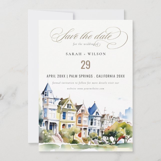 Reserve A Data San Francisco Painted Ladies Landscape Wedding (Frente)
