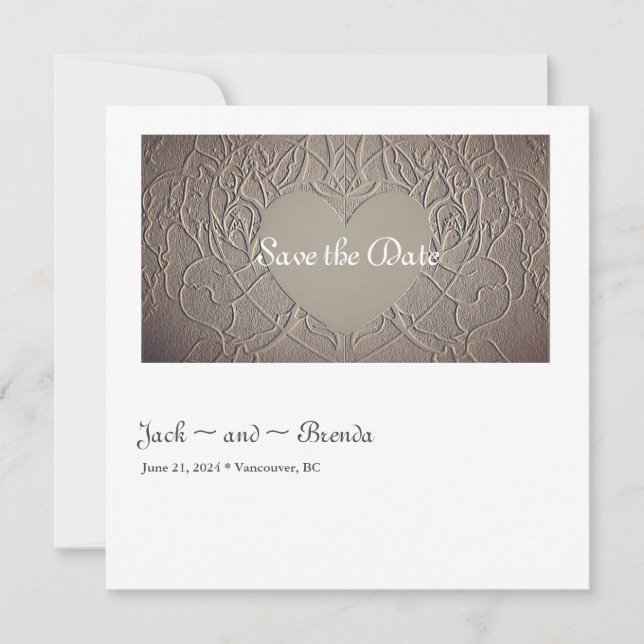 Reserve A Data Sandy Rosa com coração (Frente)