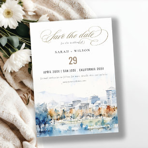 Reserve A Data Sanja Mínima, Casamento de Aquarela da Califórnia