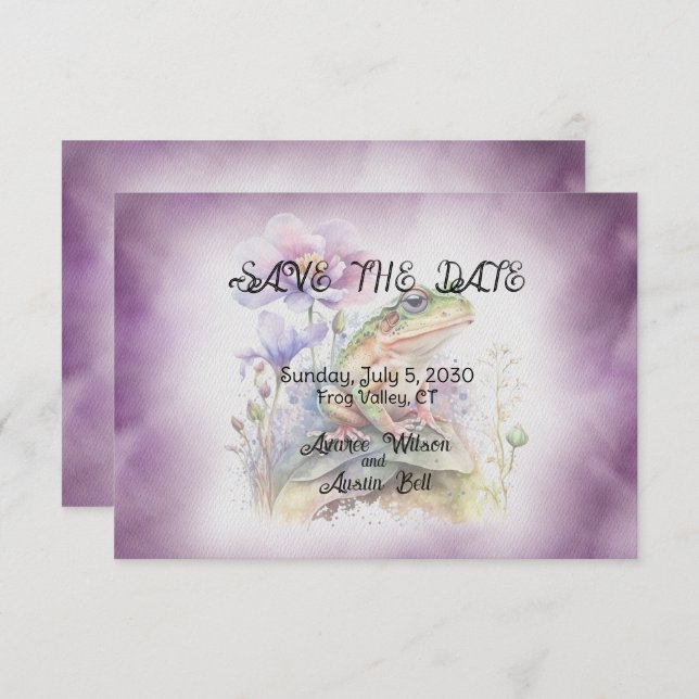 Reserve A Data Sapo Casamento Salvar a Data (Frente/Verso)