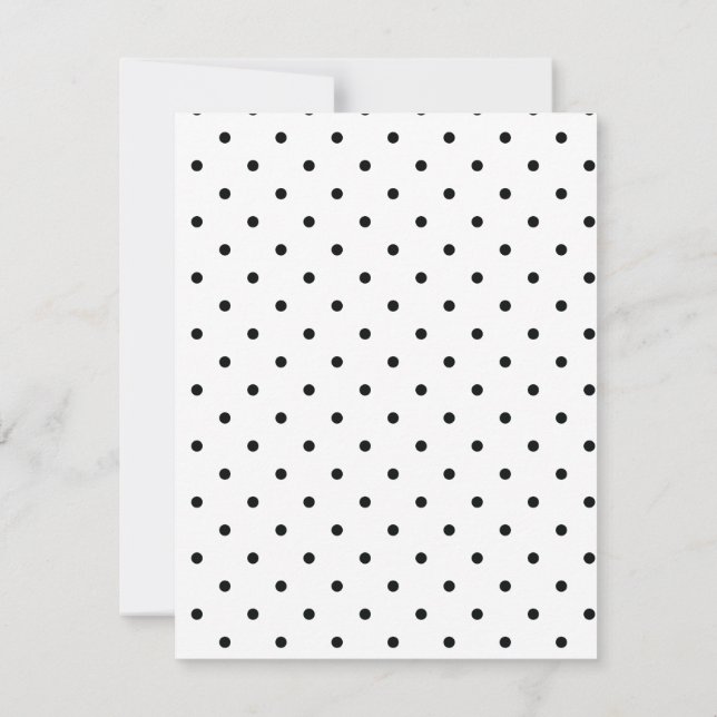 Reserve A Data Save the Date Black and white polka dot wedding (Verso)