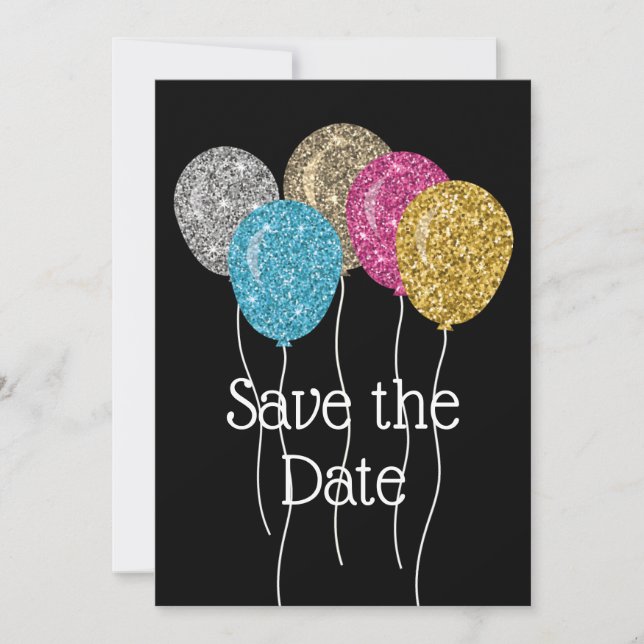 Reserve A Data Save The Date Brilho Festa de Aniversário (Frente)