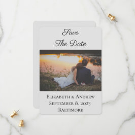 Reserve A Data Save The Date Elegante Formal Foto Cinza Claro 