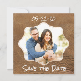 Reserve A Data Save the Date Leather Theme