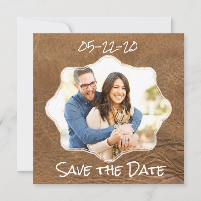Reserve A Data Save the Date Leather Theme (Frente)