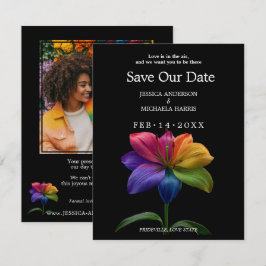 Reserve A Data 🌈 Save the Date Lírio Arco-íris — Foto no Verso