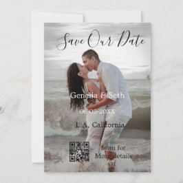 Reserve A Data Save the date simple minimal QR scan code details
