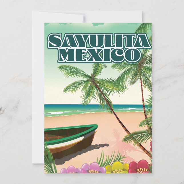 Reserve A Data Sayulita Mexico Beach poster (Frente)