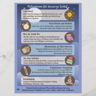 Reserve A Data Schlafhygiene-Infoblätter für Klienten/Patienten