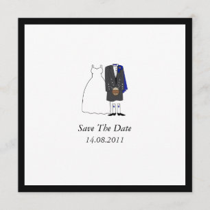 Reserve A Data Scottish Kilt Bride & Groom Blue Salvar a Data