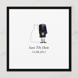 Reserve A Data Scottish Kilt Bride & Groom Purple Salve a Data