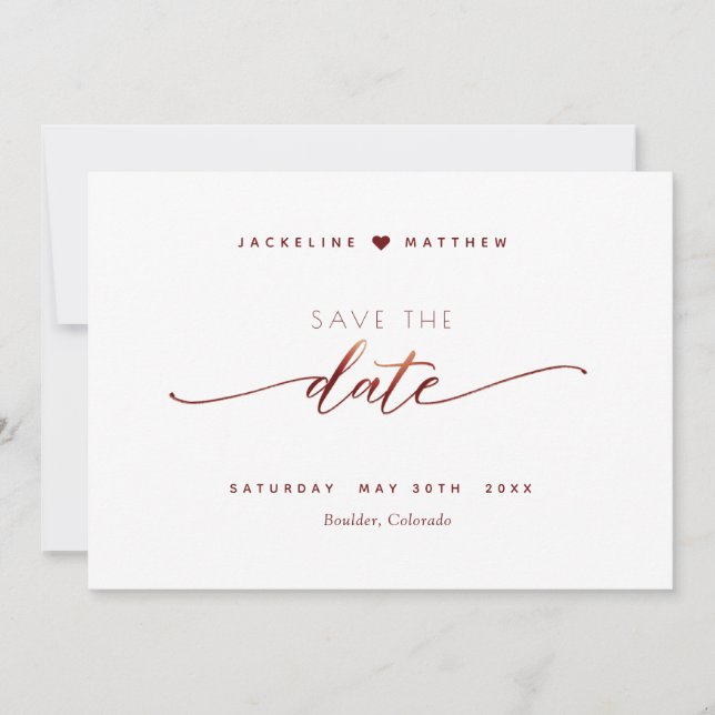 Reserve A Data Script Burgundy Simple Stamp Casamento Salve a Dat (Frente)