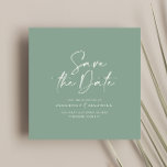 Reserve A Data Script casual sage, casamento da tipografia verde<br><div class="desc">Um roteiro casual sage no casamento da tipografia verde salve o anúncio da data.</div>