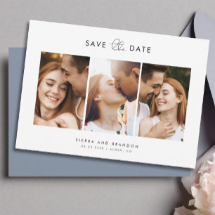 Reserve A Data Script de Colagem de Fotografias Moderno Mínimo Si