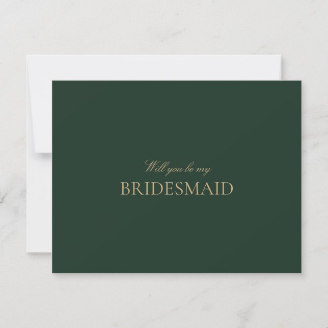 Reserve A Data Script de Proposta de Bridesmaid Verde Florestal D (Frente)