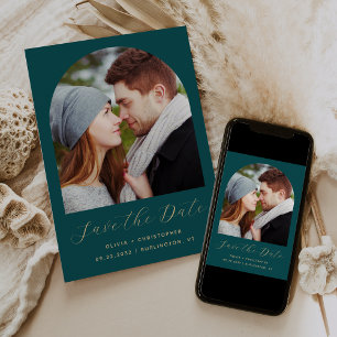 Reserve A Data Script Dourado de azul-lacre de foto boho mínimo