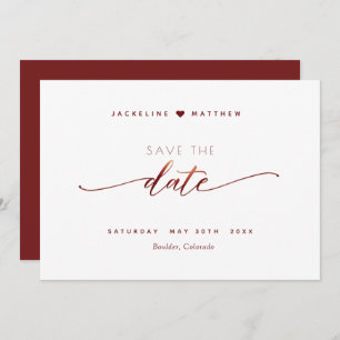 Reserve A Data Script Elegante, Casamento Simples Burgundy