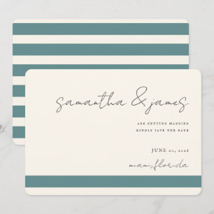 Reserve A Data Script Manuscrito Colorido de Stripes de Teal Bril
