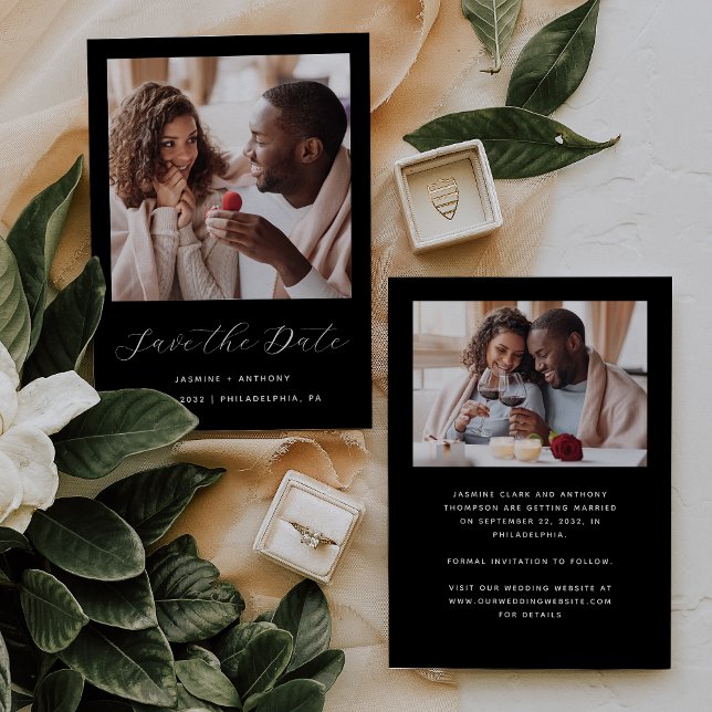 Reserve A Data Script mínimo de 2 fotos preto (Criador carregado)