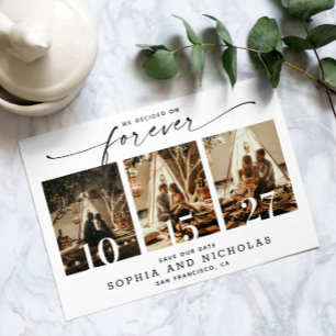 Reserve A Data Script Moderno   Colagem de Fotos Preta e Branca 3