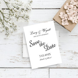 Reserve A Data Script preto e branco Salvar a data