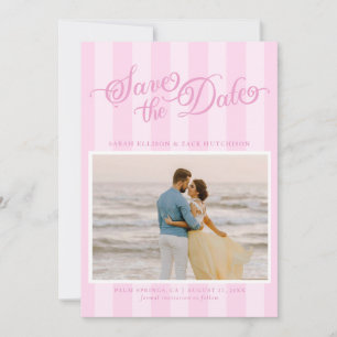 Reserve A Data Script Rosa De Pastel Striped Elegante Salva A Dat