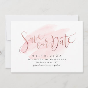 Reserve A Data Script Simples Moderno De Blush De rosa Dourado Sa