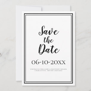 Reserve A Data Script Simples Salve A Data Casamento Preto e Bran