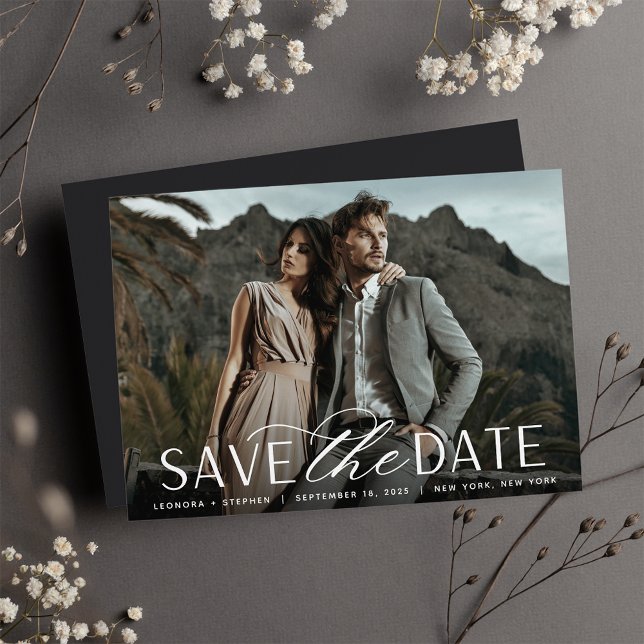 Reserve A Data Script Suave | Casamento de Fotografias Horizontal (Criador carregado)