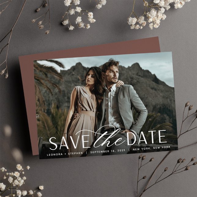 Reserve A Data Script Suave | Casamento de Fotografias Horizontal (Criador carregado)
