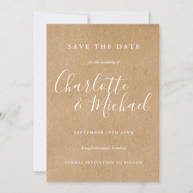 Reserve A Data Scripts Rustic Signature Weding the Date Card (Frente)