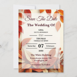 Reserve A Data ScRust Olive Botanical Wedding Save The Date