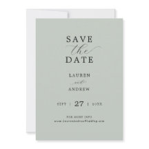 Sea Glass Green Script Elegante Modern Weding