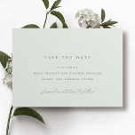 Reserve A Data Seafoam | Casamento Verde Simples Elegante<br><div class="desc">Cartões salve a data verdes pastéis minimalistas. O "convite formal a seguir" está escrito em roteiro de caligrafia.</div>