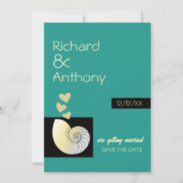 Reserve A Data Seashell and Hearts, Beach Wedding