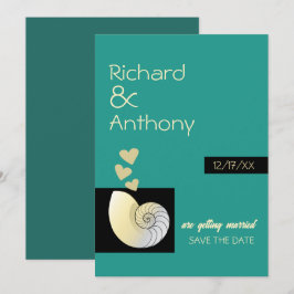 Reserve A Data Seashell and Hearts, Beach Wedding