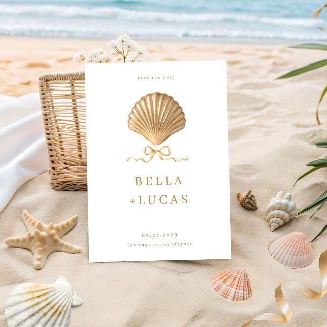 Reserve A Data Seashell com um Casamento de Destino de Praia Dour (Criador carregado)