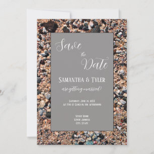 Reserve A Data Seashore Coral Sand & Shells, Casamento Moderno em