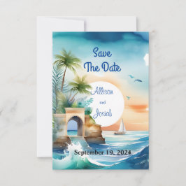 Reserve A Data Seaside Love: Summer Beach Wedding Save the Date