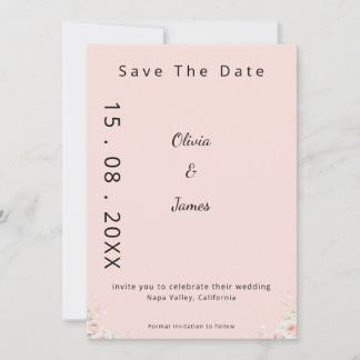 Reserve A Data Seda Rosa Corada Peta Moderno ScriptFloral