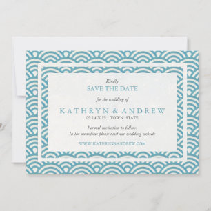 Reserve A Data Seigaiha Japonês Salva A Data Sem Foto