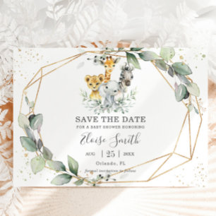 Reserve A Data Selva Selvagem Chic Greenery Chá de fraldas Neutro