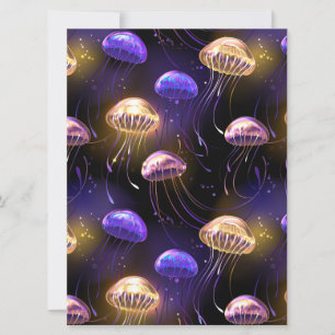 Reserve A Data Sem costura com águas-vivas brilhantes