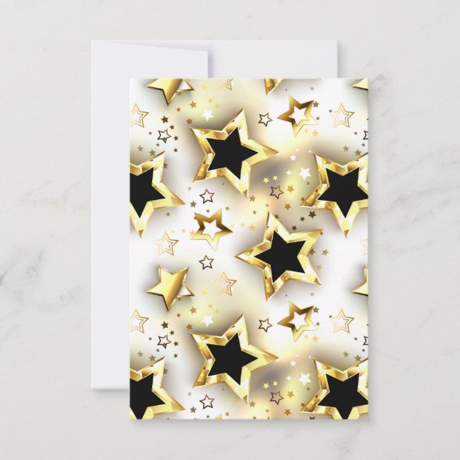 Reserve A Data Sem costura leve com estrelas douradas (Frente)