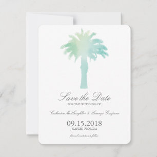 Reserve A Data Serene Palm Tree Watercolor   Salvar a data